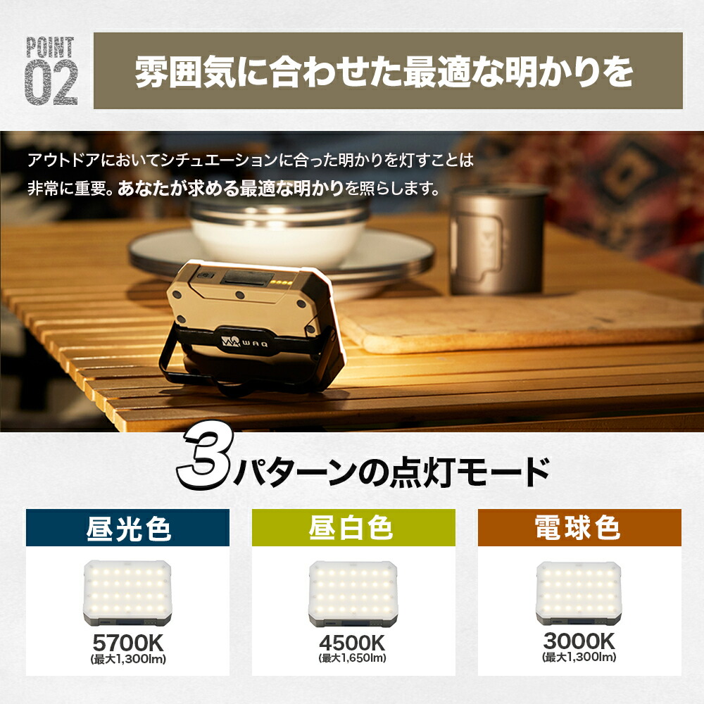 楽天市場】【スーパーSALE15%OFF】WAQ LEDランタン 2 充電式 おしゃれ