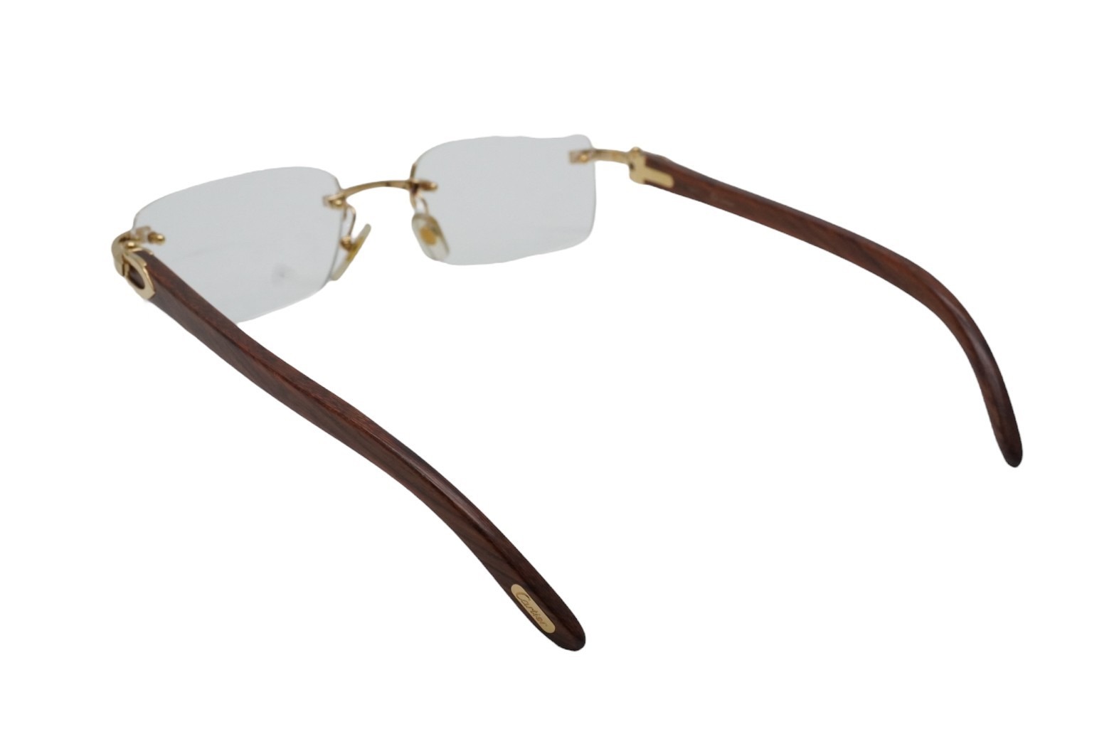 楽天市場】極美品 Cartier カルティエ レクタングル リムレス メガネ