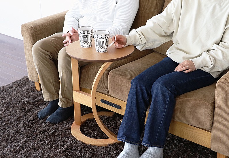 楽天市場】サイドテーブル ロータス ライトブラウン【ノートPCも乗る