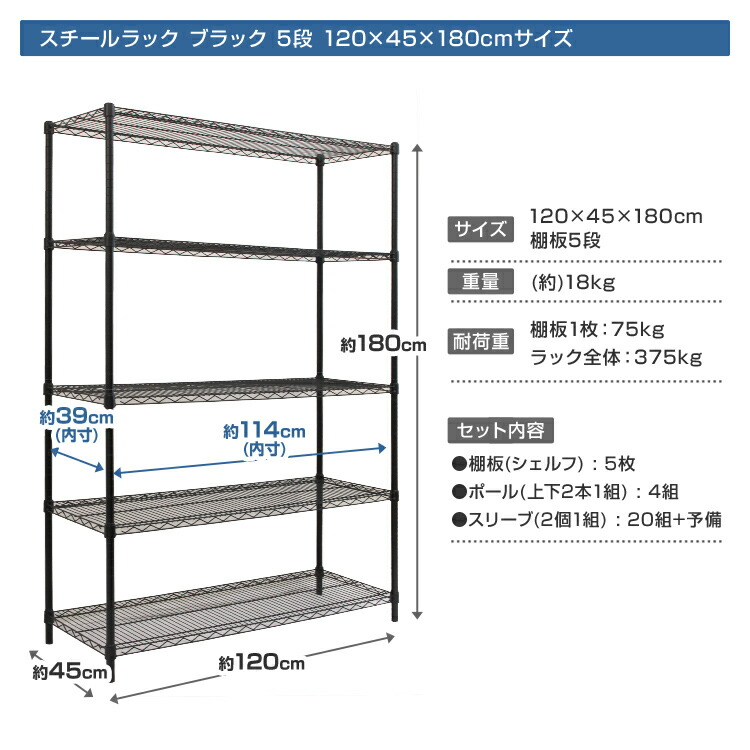楽天市場】【スーパーセール 店内最大84%OFF!】スチールラック 5段 幅