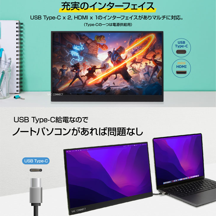 楽天市場】【新品】SAC 15.6インチ モバイルモニター SPMFHD156