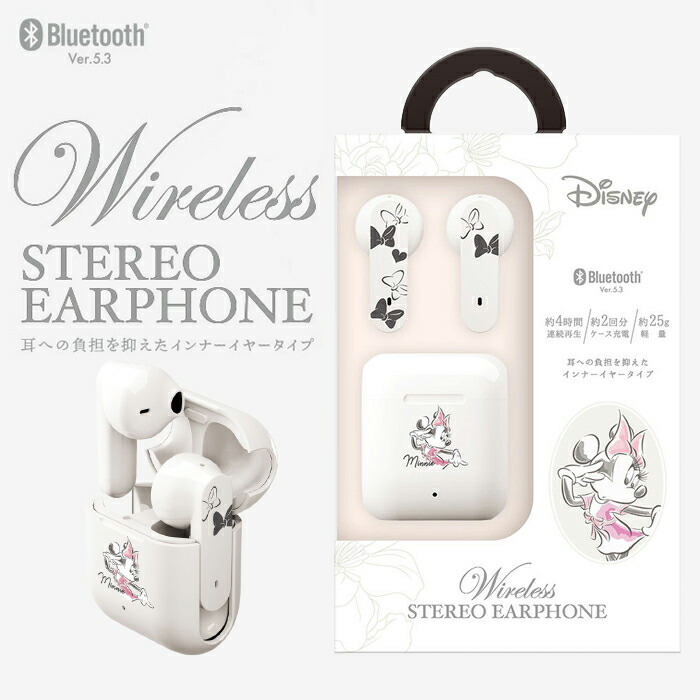 楽天市場】ワイヤレスイヤホン ディズニー ミニーマウス PGA Bluetooth