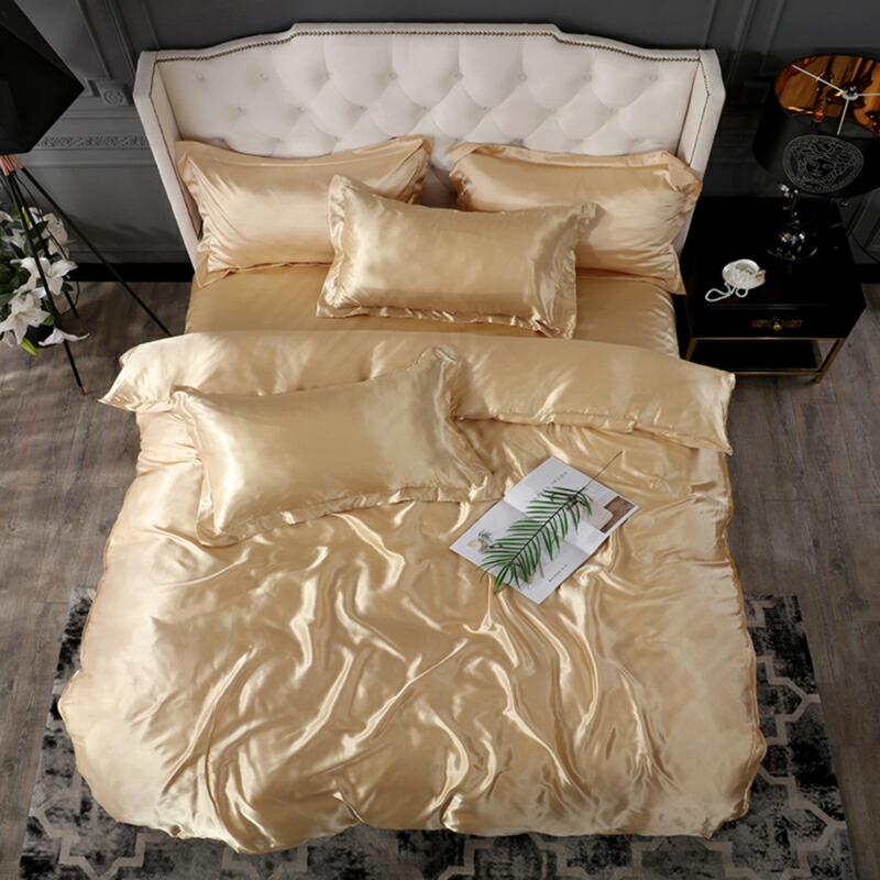 楽天市場】光り輝くベッドルーム 光沢 布団カバーセット シーツセット