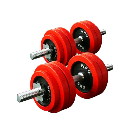 楽天市場】赤ラバーダンベルセット 30kg （片手15kg×2個セット）送料