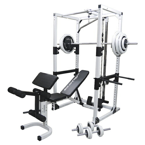 楽天市場】WILD FIT (ワイルドフィット) パワーラックジムセット 白