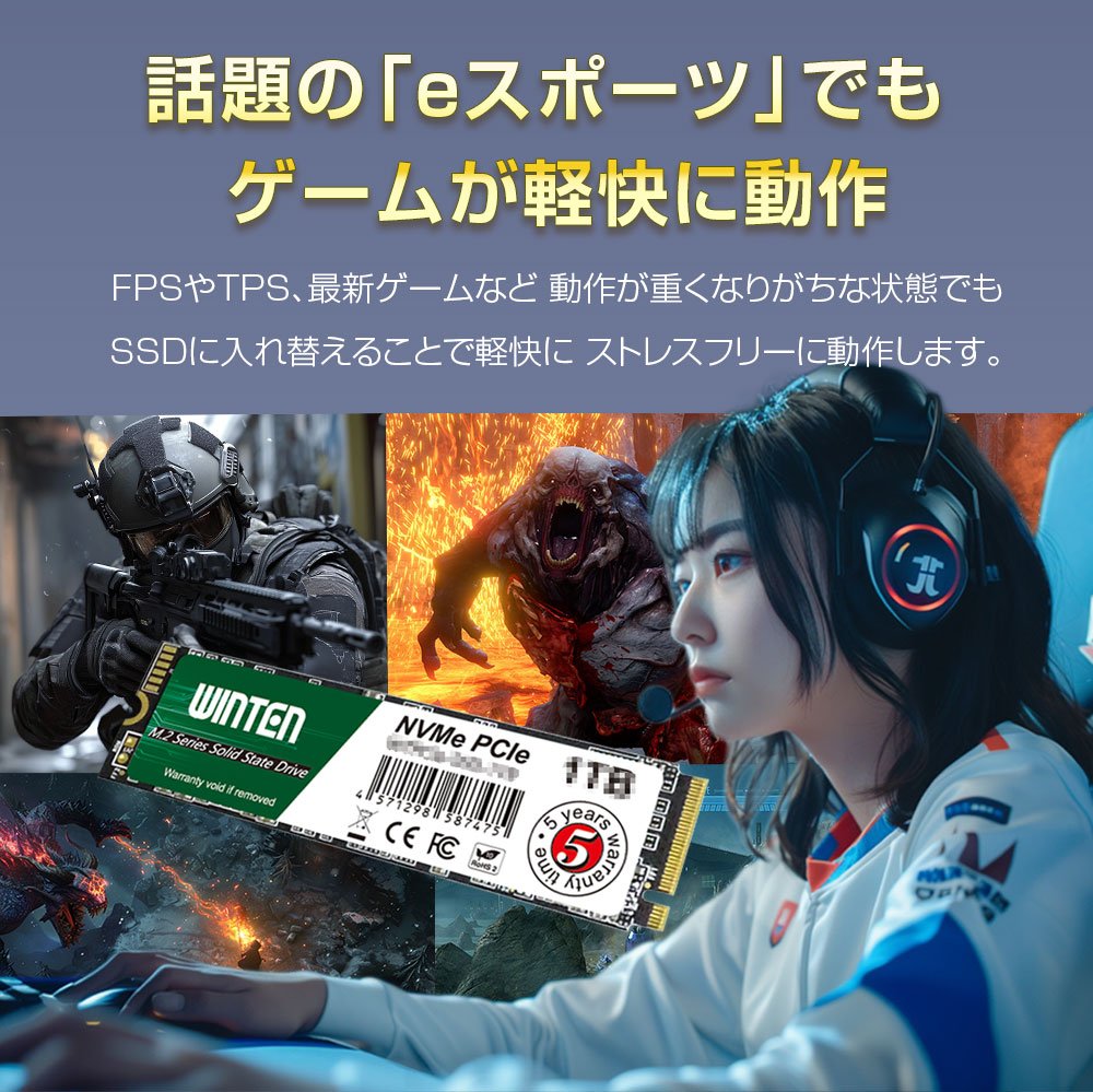 楽天市場】WINTEN SSD M.2 1TB【5年保証 ドライバー付】NVMe PCIe