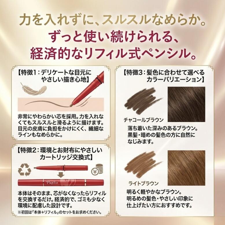 楽天市場】同色2本セット Papilio パピリオ ステイブロウ G リフィル