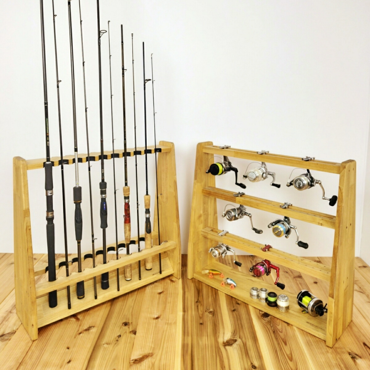 楽天市場】月間優良ショップ連続受賞 WOODWORKS ロッドスタンド 19本掛