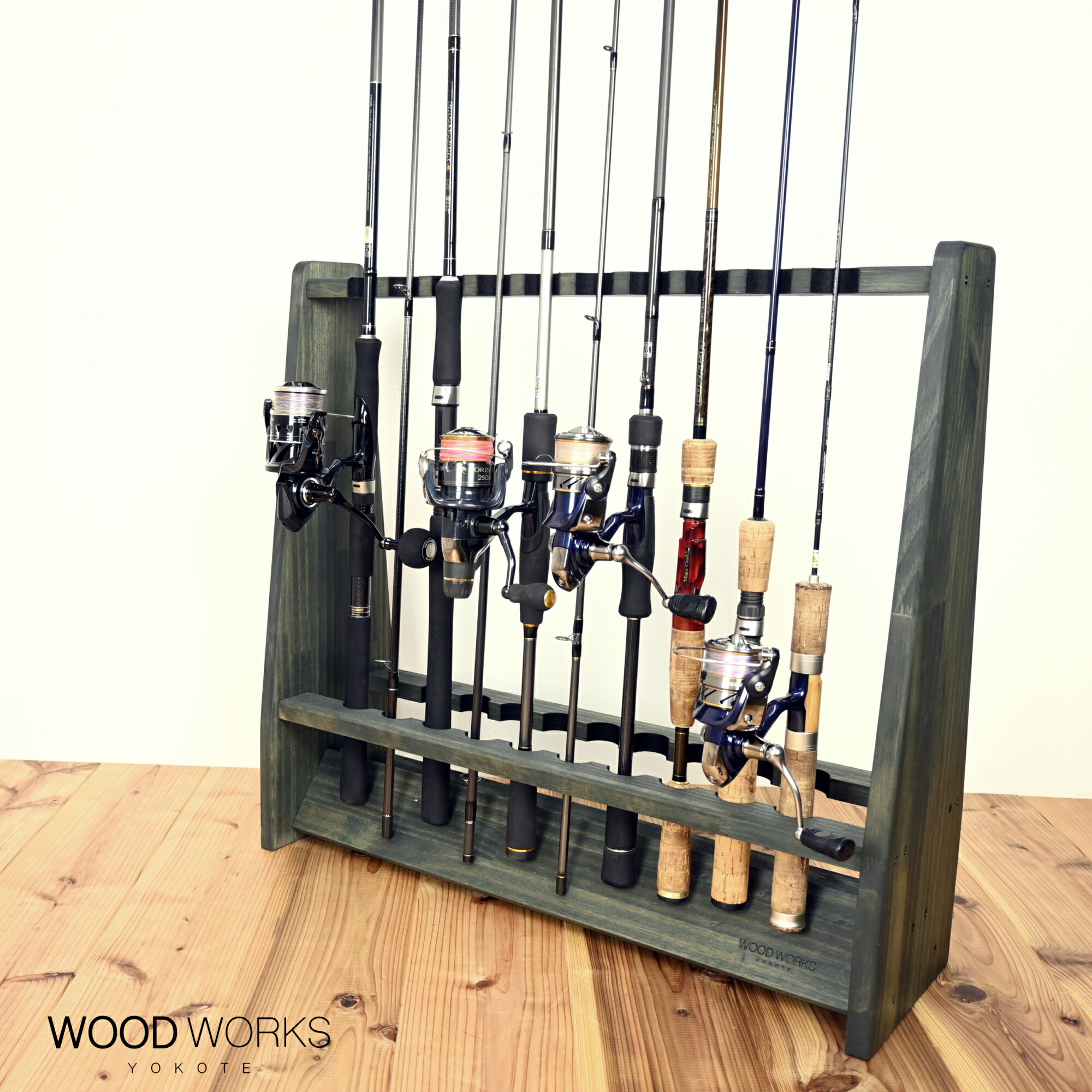 特注【JINさん専用】軽トラ用ロッドスタンド5本掛けみつろう仕上げ