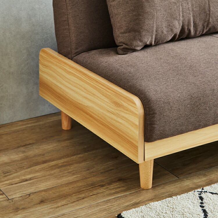 楽天市場】ソファ ソファー 木フレーム クッション付き ソファーベッド