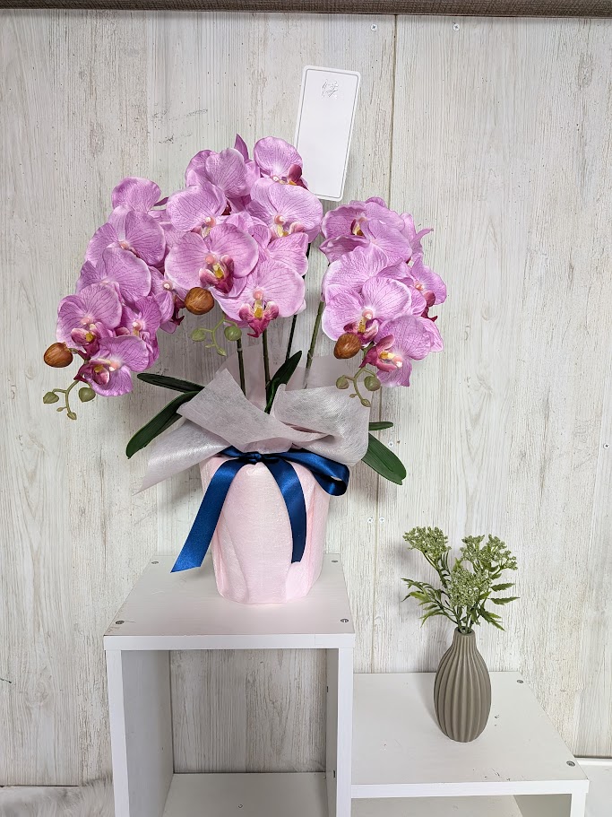楽天市場】造花 御供えアレンジ 胡蝶蘭ポット 仏花アレンジ 触媒加工