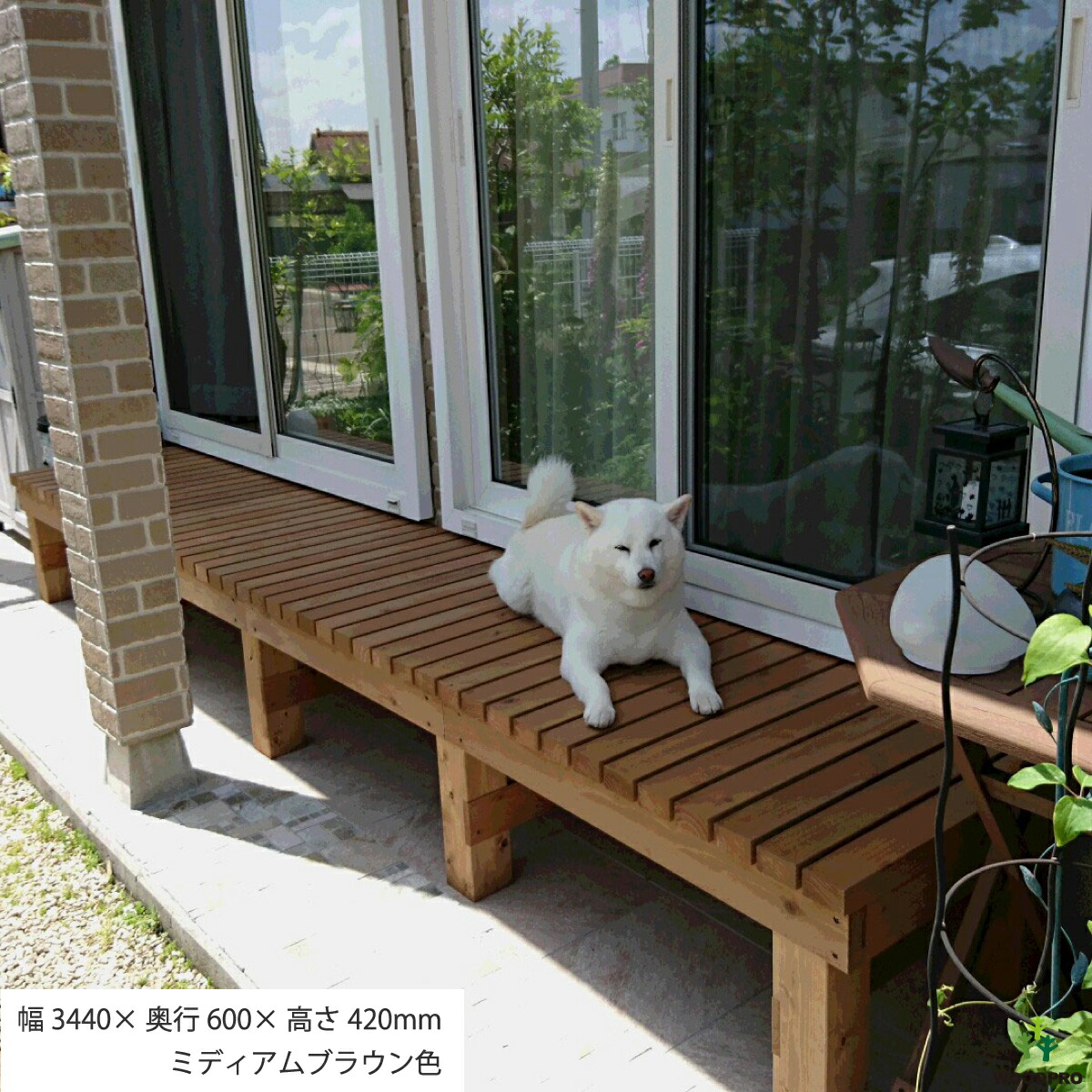 楽天市場】縁台 濡れ縁 国産杉/板幅65mm幅(間口)2765〜3590mm×奥行