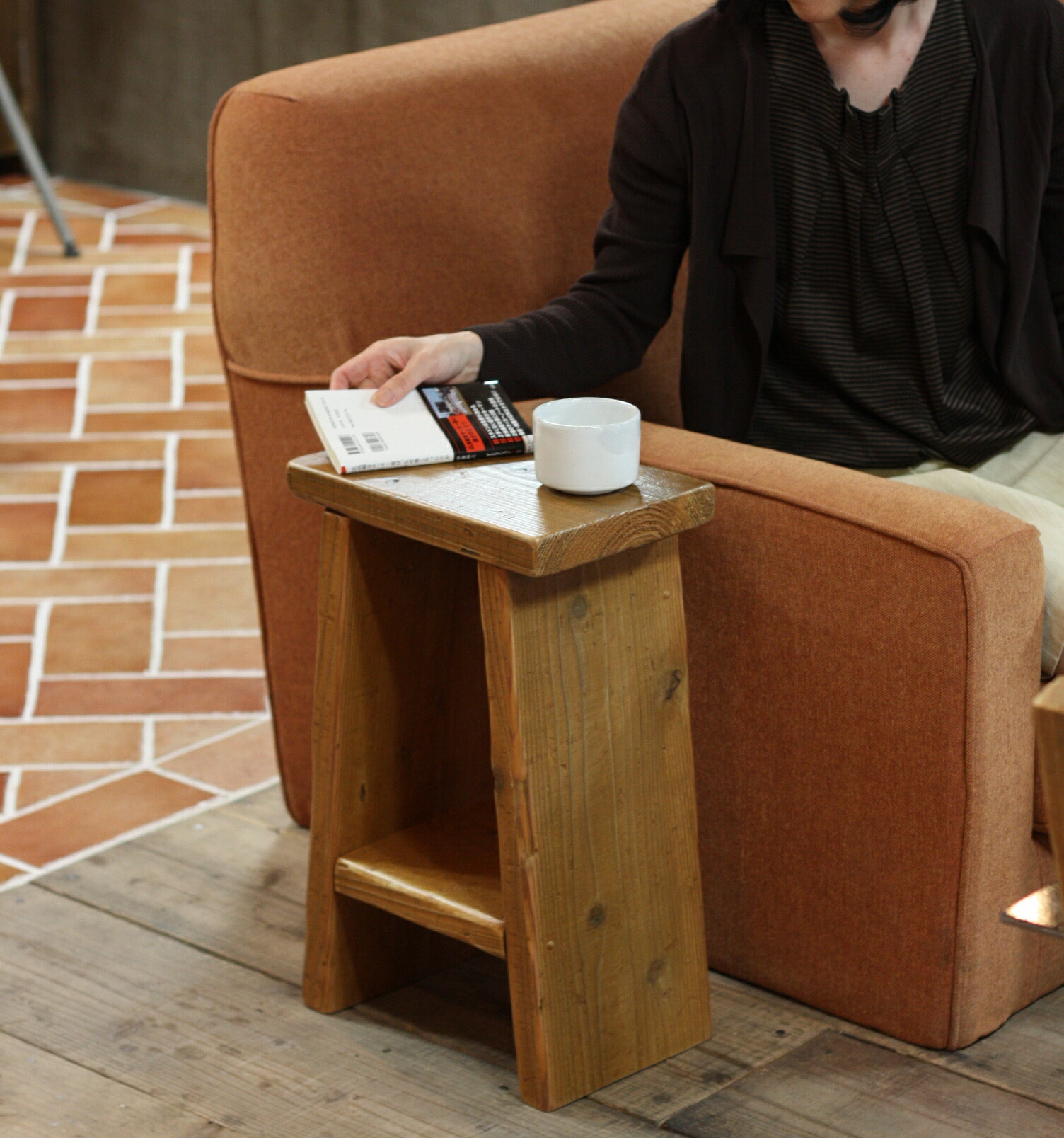 楽天市場】OLD ASHIBA（足場板古材） 踏み台(ふみだい）スツール 中棚