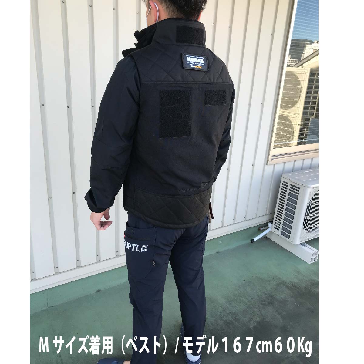 楽天市場】防寒ベスト CORDURA ニックス 保温 防風 ブラック 衿黒