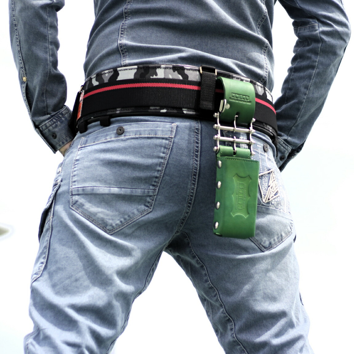 楽天市場】ニックス 3連結チェーン鳶レベルホルダー 【総ヌメ革