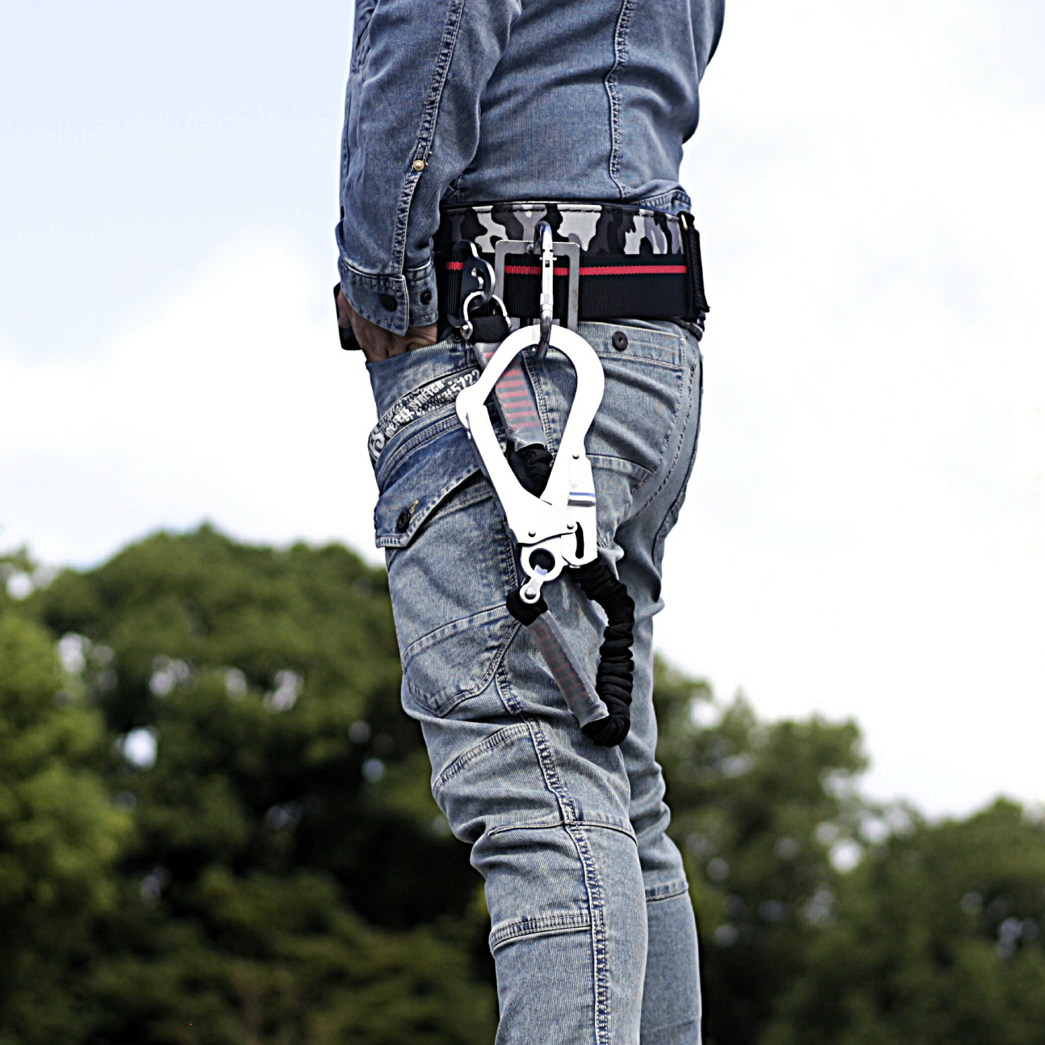 楽天市場】胴ベルト腰用 2丁掛けランヤード 【ノビロン 補助ロープ