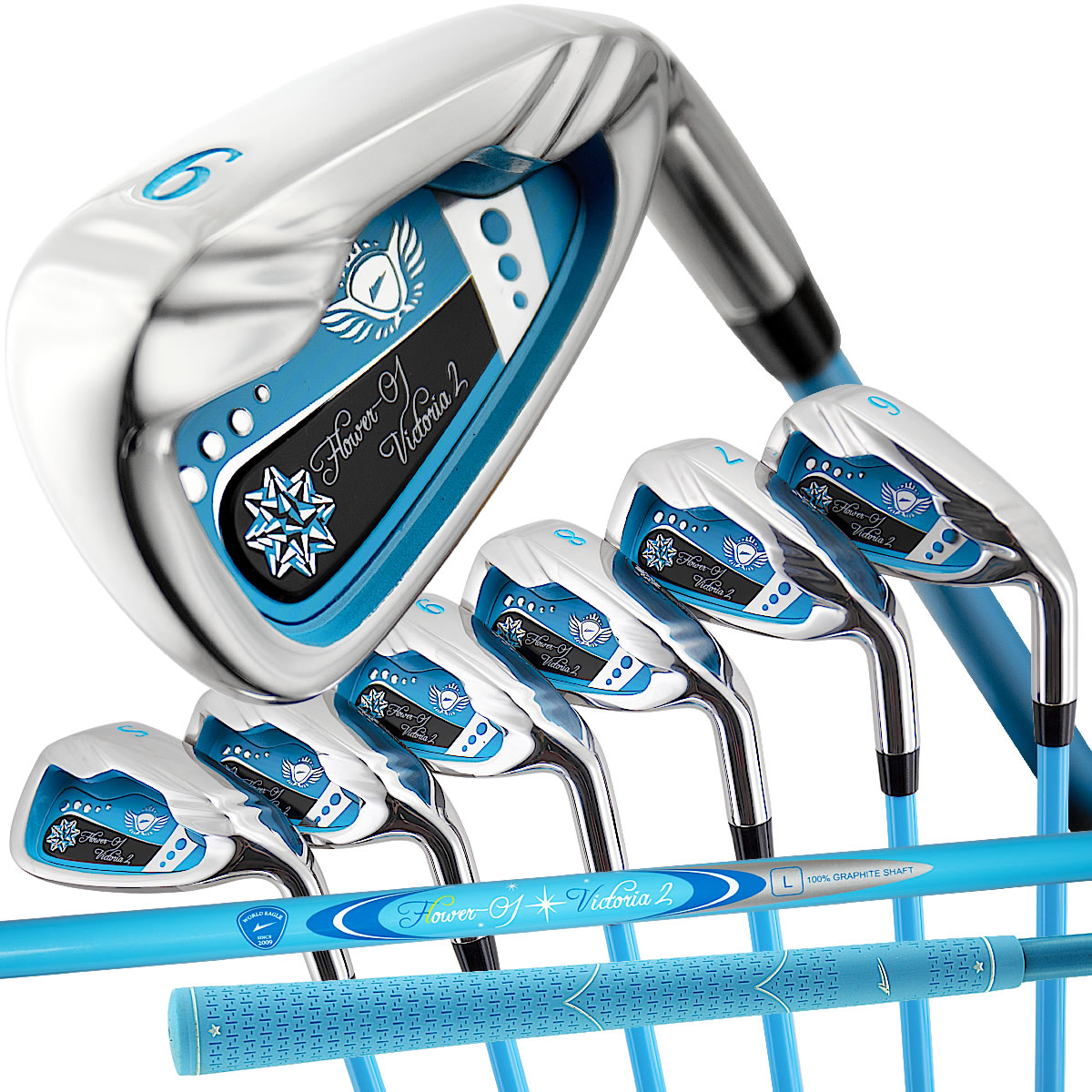 楽天市場】ワールドイーグル ゴルフ レディース アイアンセット アクア