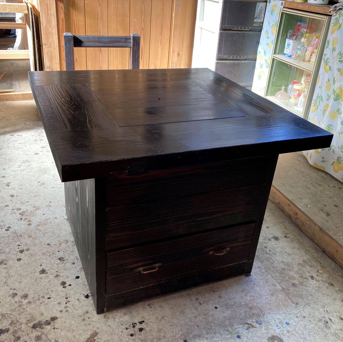 楽天市場】箱タイプ 囲炉裏テーブル 引きだし 蓋付き 850X850X700mm