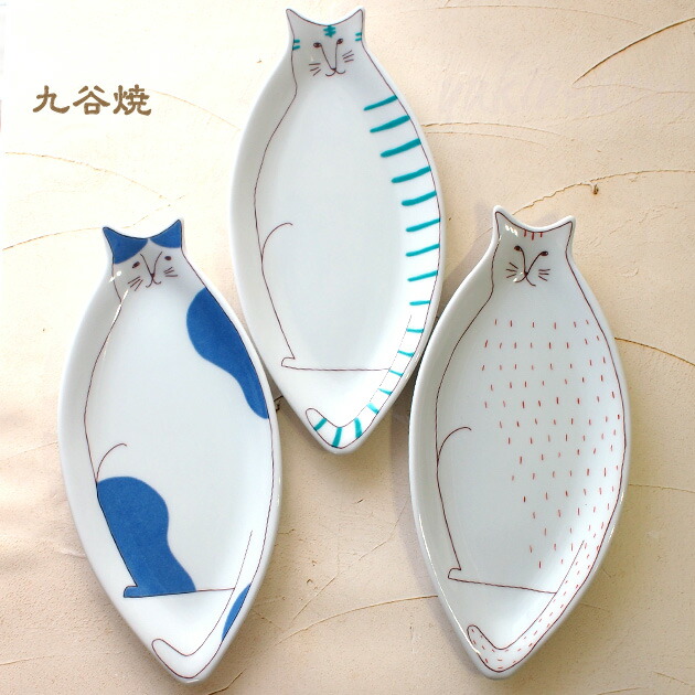 楽天市場】猫 お皿 九谷焼 ネコ皿 ハレクタニ 箱入り 日本製 石川県