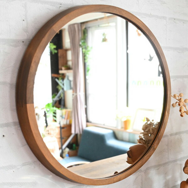 楽天市場】『木製壁掛け丸形ミラー acoustic Lサイズ 直径348φ