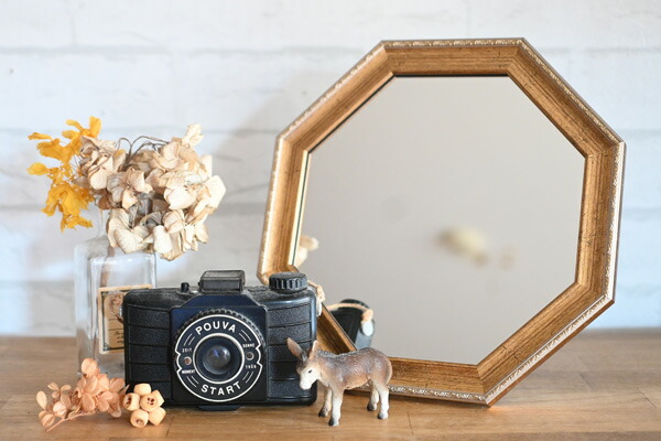 楽天市場】八角形型のおしゃれな壁掛け・卓上兼用ミラー『ヴィンテージ