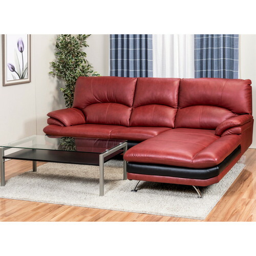 楽天市場】［幅237］左カウチソファ 本革 「YCS150003RD」 レッド