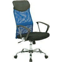 楽天市場】不二貿易 メッシュハイバックチェアー HFー98BL ブルー 椅子