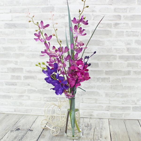 楽天市場】造花 シンビジウムとオーキッドピックのマジカルウォーター