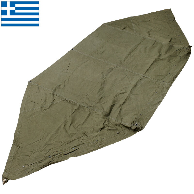 楽天市場】ギリシャ軍 シェルターハーフ テントシート オリーブ USED