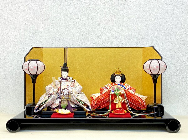 楽天市場】雛人形 小三五 親王飾り 桜柄 白色親王飾り 雛人形