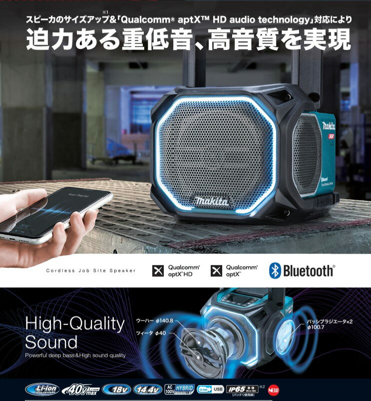 楽天市場】【正規店】 マキタ 充電式スピーカー MR014GZ 40Vmax 18V