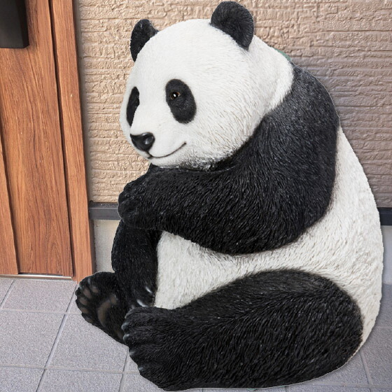 0115166 天然黒曜石パンダ置き物、23.1＊39.3ミリ 0115166 天然黒曜石