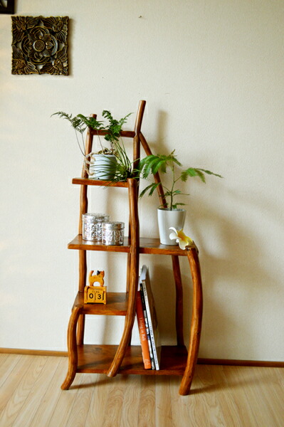 楽天市場】☆レビューで特典☆観葉植物 棚 飾り棚 おしゃれ アジアン