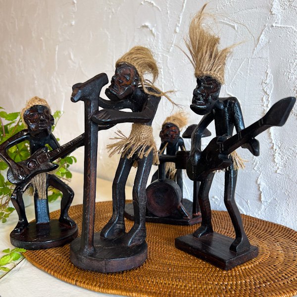 楽天市場】☆レビューで特典☆アジアン バリ 雑貨 ♪原人ROCKバンドSET