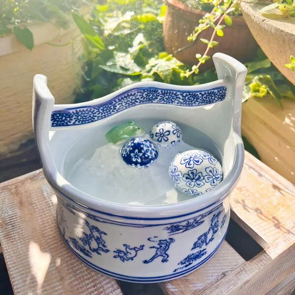 楽天市場】☆レビューで特典☆陶器の手桶（蛸柄・鳥獣戯画柄）♪ 花瓶