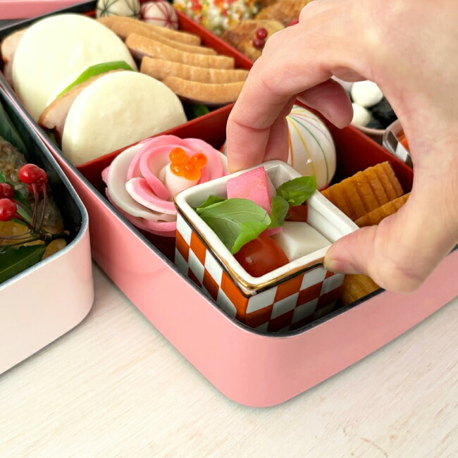 楽天市場】手描き 金縁 市松 珍味入 珍味入れ おかず入れ 中子