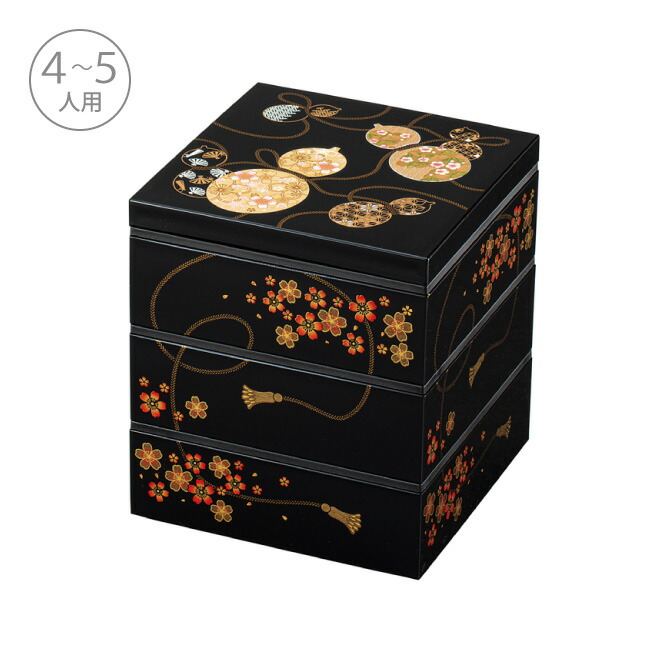 楽天市場】6.0寸 三段 角重 六瓢箪 ( むびょうたん ) 重箱 3段 正月