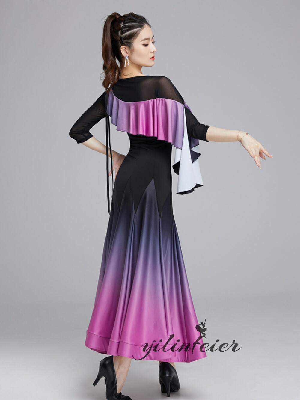 楽天市場】社交ダンスドレス モダンダンス衣装 クラーデション フリル