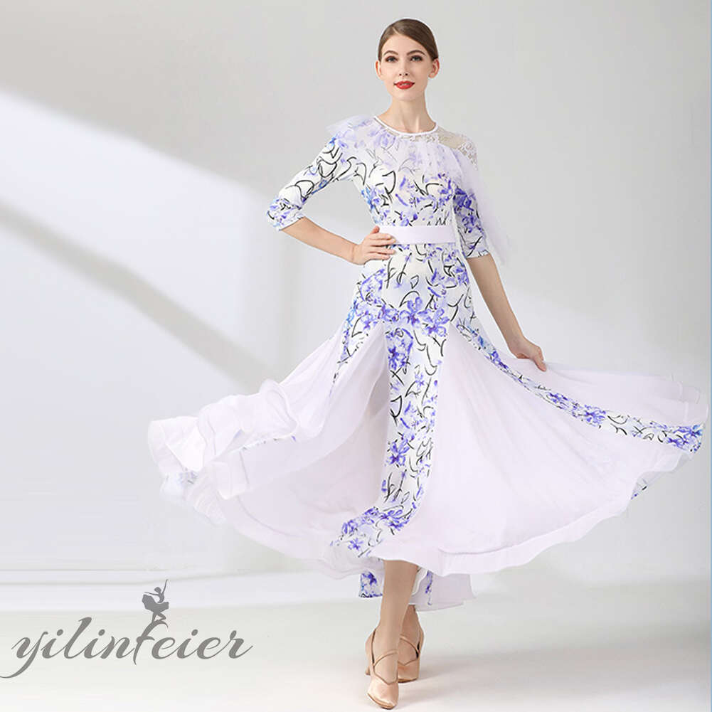 楽天市場】社交ダンスドレス 社交ダンス衣装 爽やかな白柄