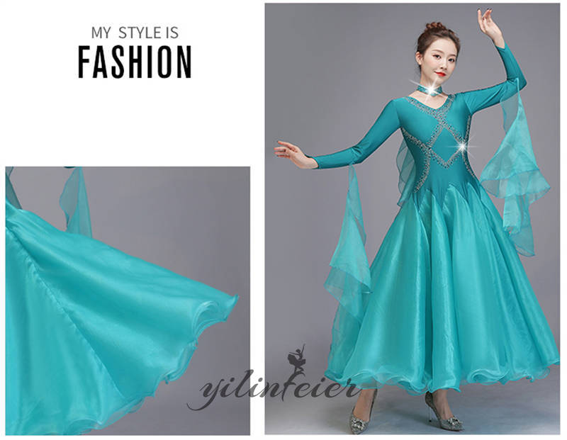 楽天市場】社交ダンスドレス 指ゴム長袖 花柄 社交ダンス練習着