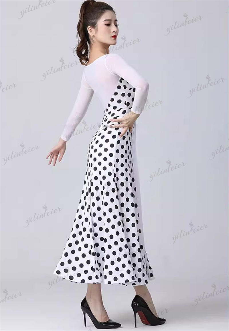 楽天市場】上品 社交ダンスドレス 水玉柄 ドント柄 モダンダンス衣装