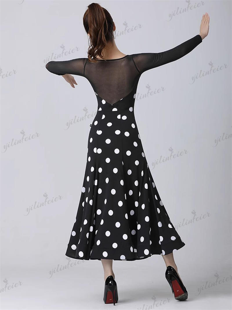 楽天市場】上品 社交ダンスドレス 水玉柄 ドント柄 モダンダンス衣装