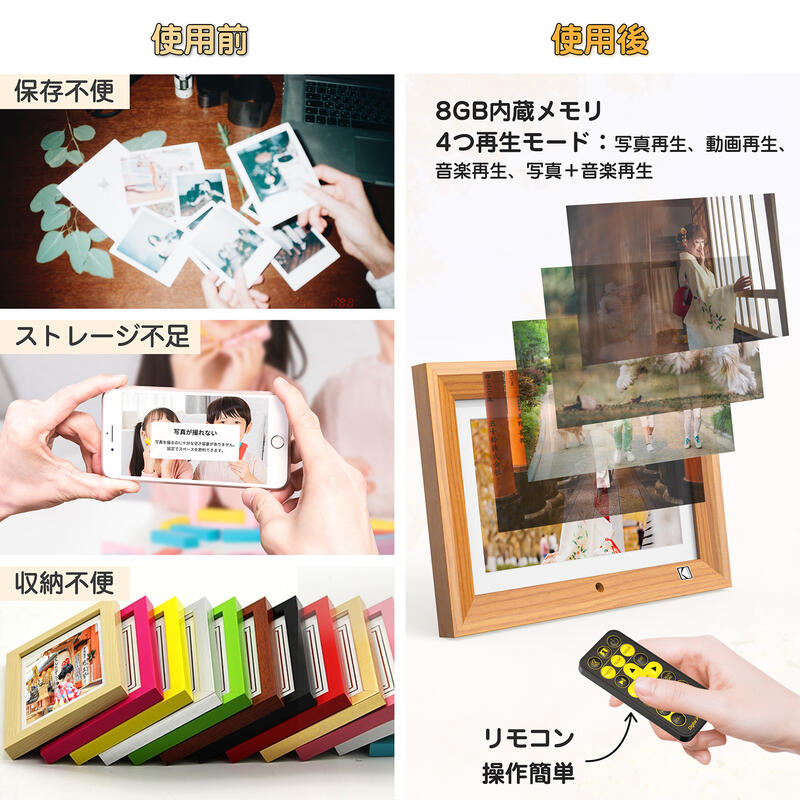 楽天市場】【KODAK公式・一年保証】木製デジタルフォトフレーム 10