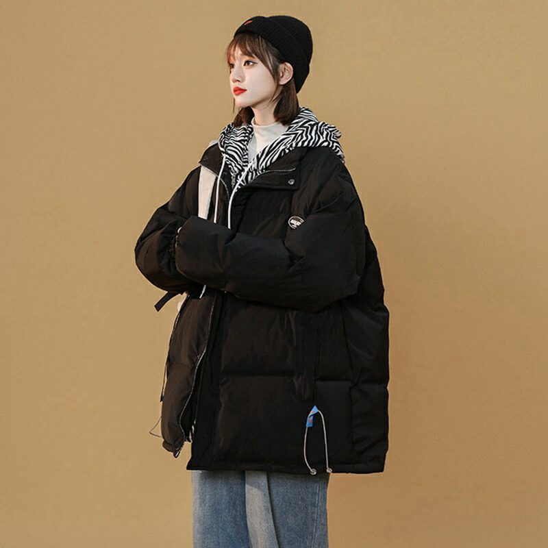 楽天市場】【20%OFFクーポン〜】重ね着風 ゼブラ柄 ダウンジャケット
