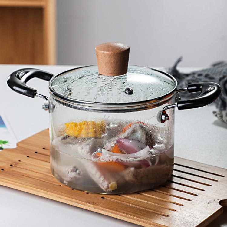 楽天市場】ガラス製 両手鍋 卓上鍋 深型 2.5L ガラス鍋 スープ鍋
