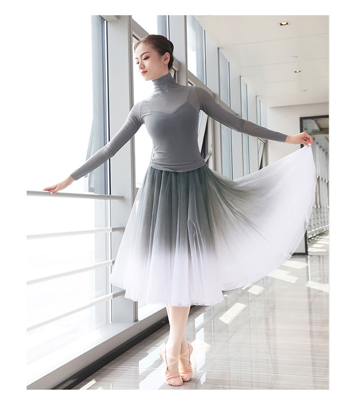 楽天市場】バレエ トップス ハイネック 長袖 大人 ダンス チュール