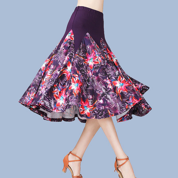 楽天市場】ダンス衣装 スカート ロングスカート 花柄 スカート フレア