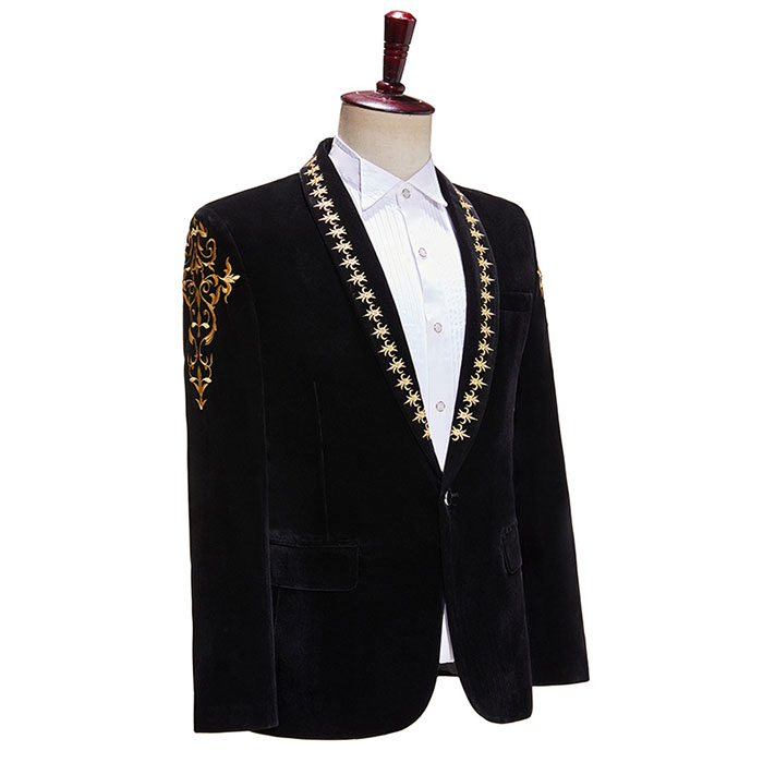 楽天市場】ステージ衣装 メンズ ジャケット ブラック 黒 ゴールド 金