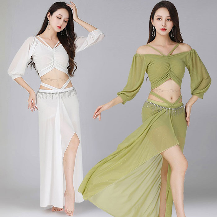 楽天市場】ベリーダンス 衣装 セットアップ レッスン着 キラキラ ラメ