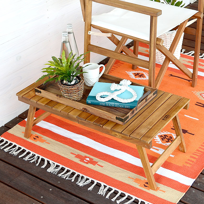 楽天市場】天然木のフォールディングテーブル ガーデンテーブル